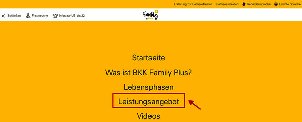Screenshot bkkfamilyplus.de_Hauptmenue Leistungsangebot